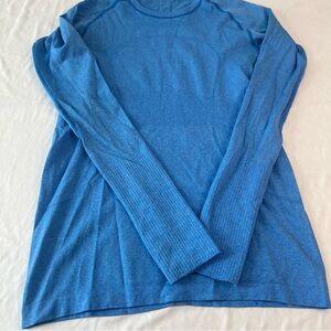 Lululemon Swiftly Tech Long Sleeve Shirt in Bright Blue Heathered